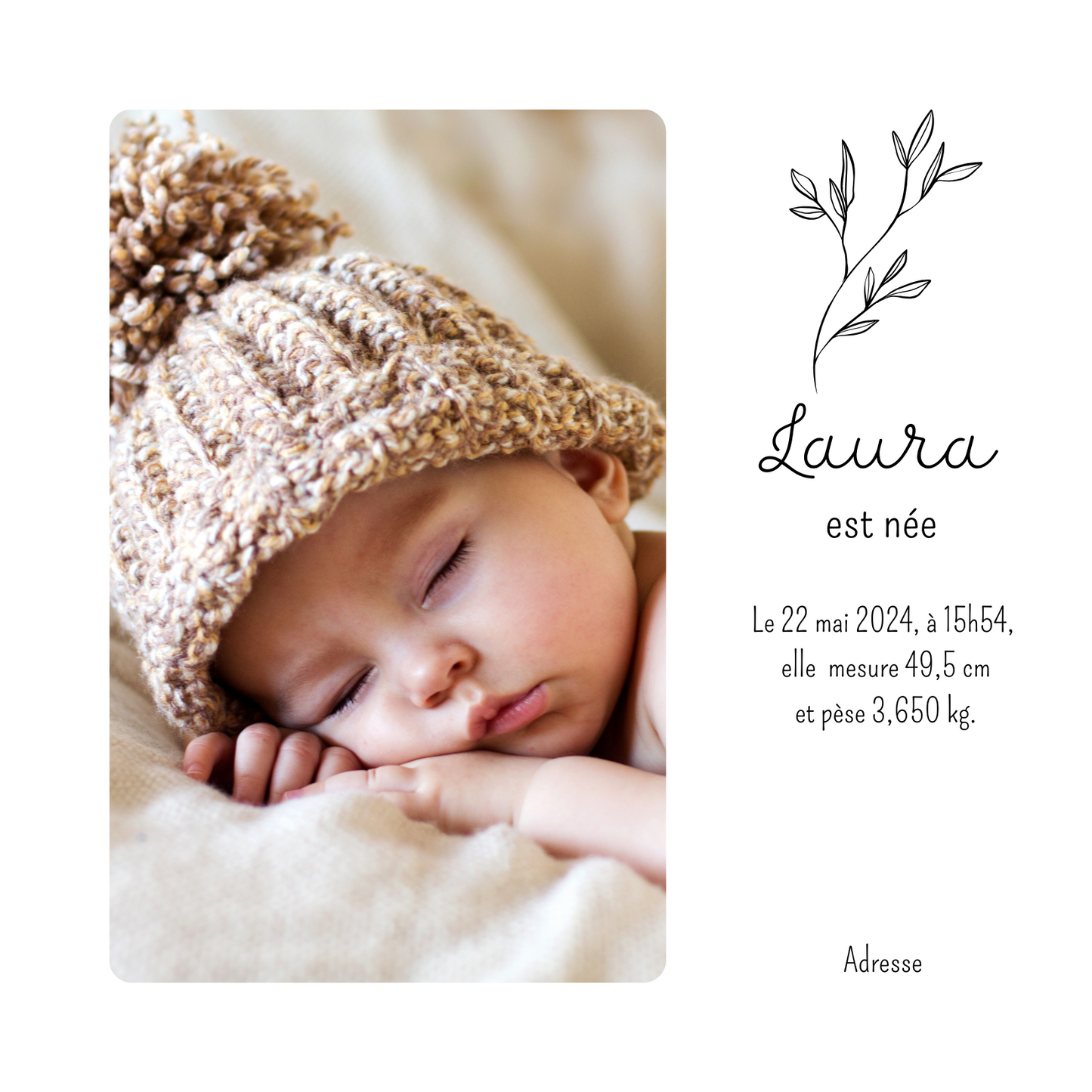 Faire part « Ma jolie petite fille »
