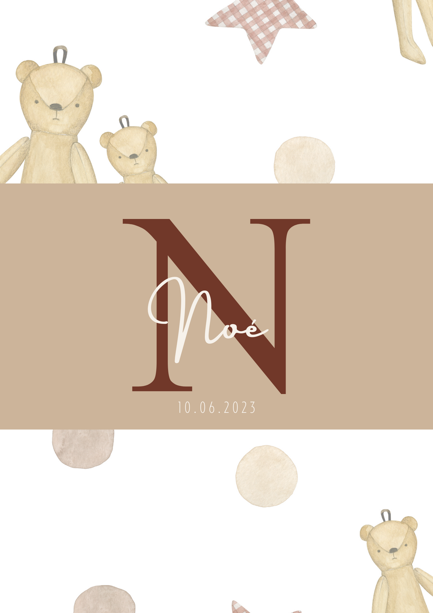 Affiche naissance « Mon petit ourson »