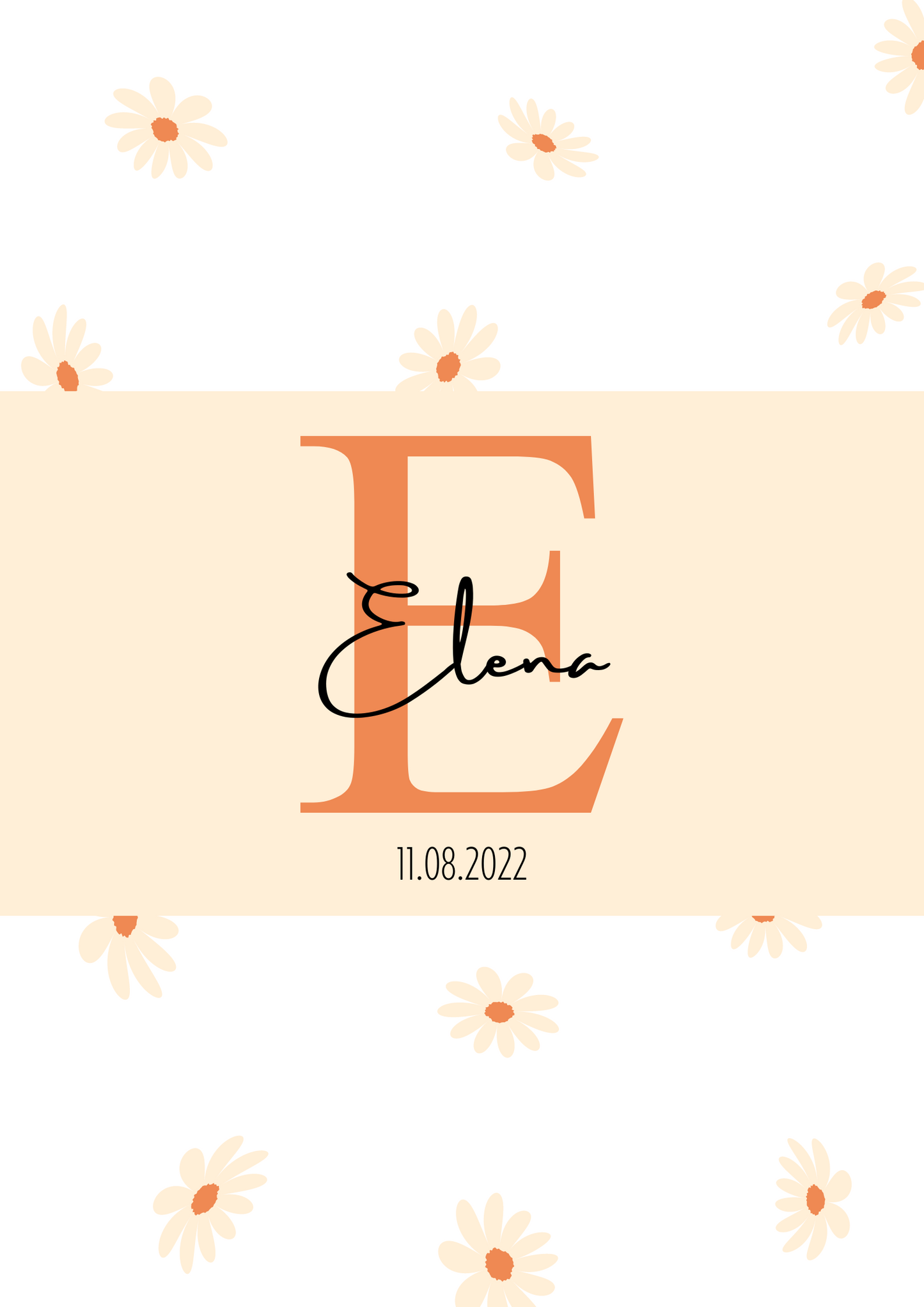 Affiche naissance « Fleuri »