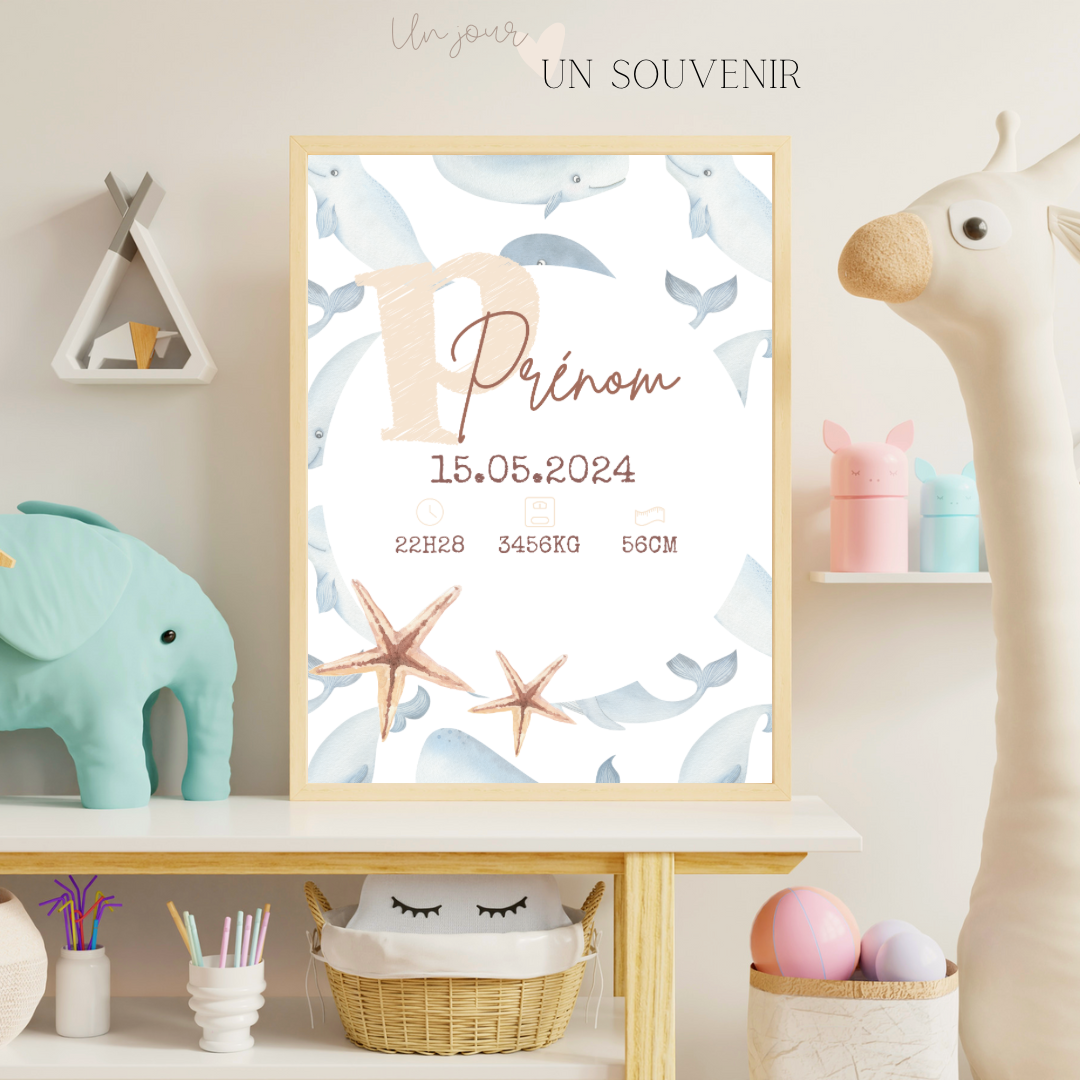 Affiche naissance « la mer »