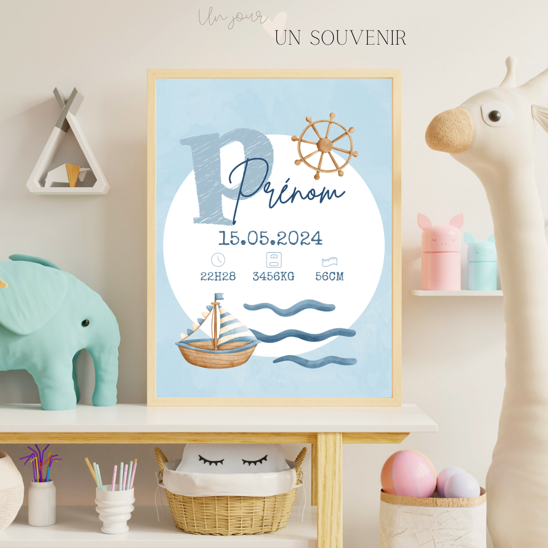 Affiche naissance « la mer »