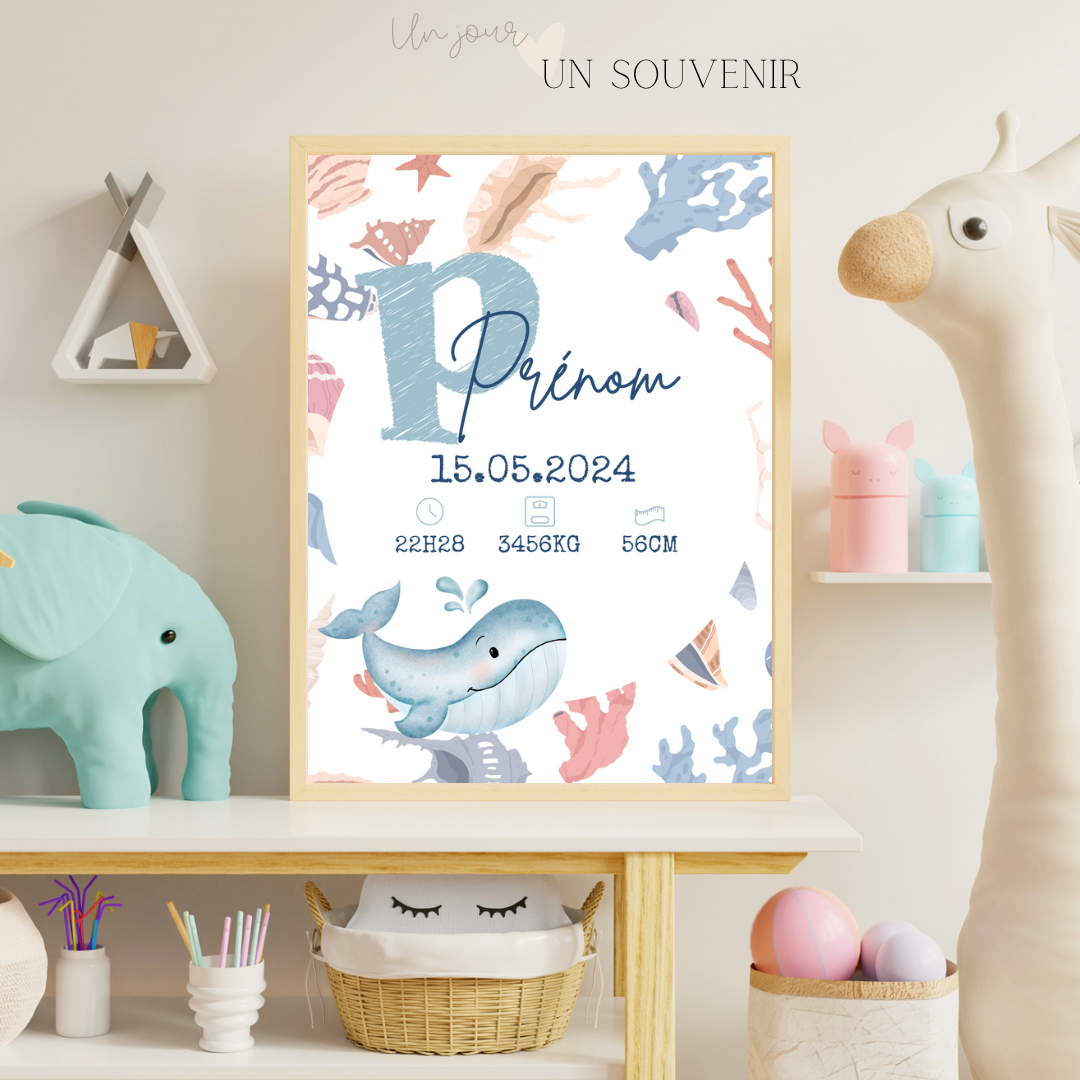 Affiche naissance « la mer »