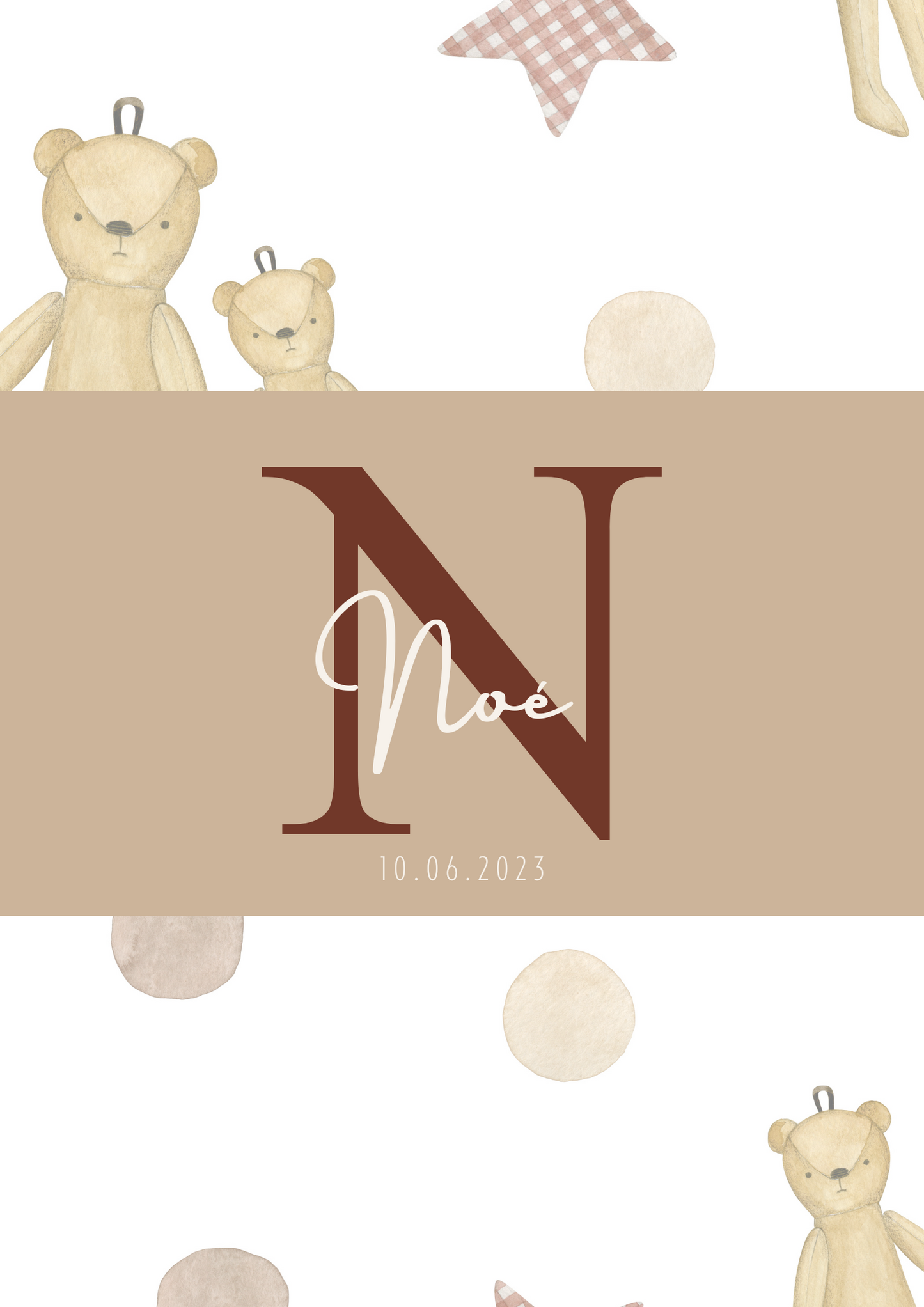 Affiche naissance «  Mon petit ourson »