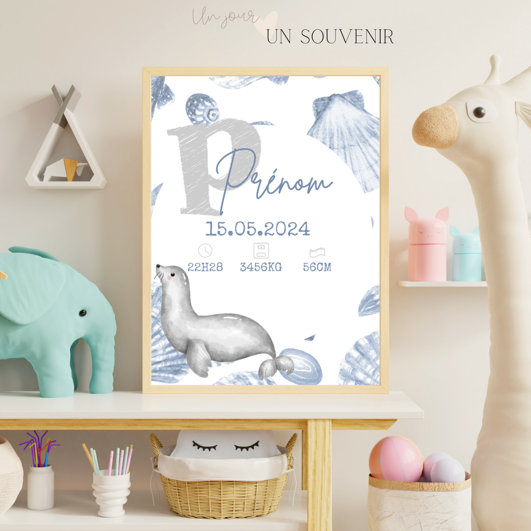 Affiche naissance « la mer »