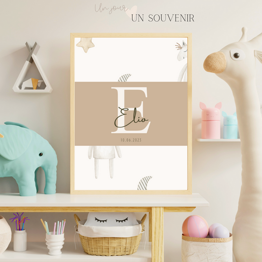 Affiche naissance «  Licorne »